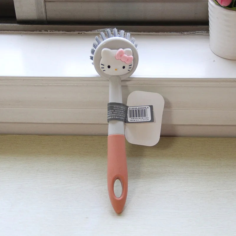 Hello Kitty Personalized Cartoon Cleaning Brush Cute Multifunctional Brush Pot and Dish Brush Qme 1