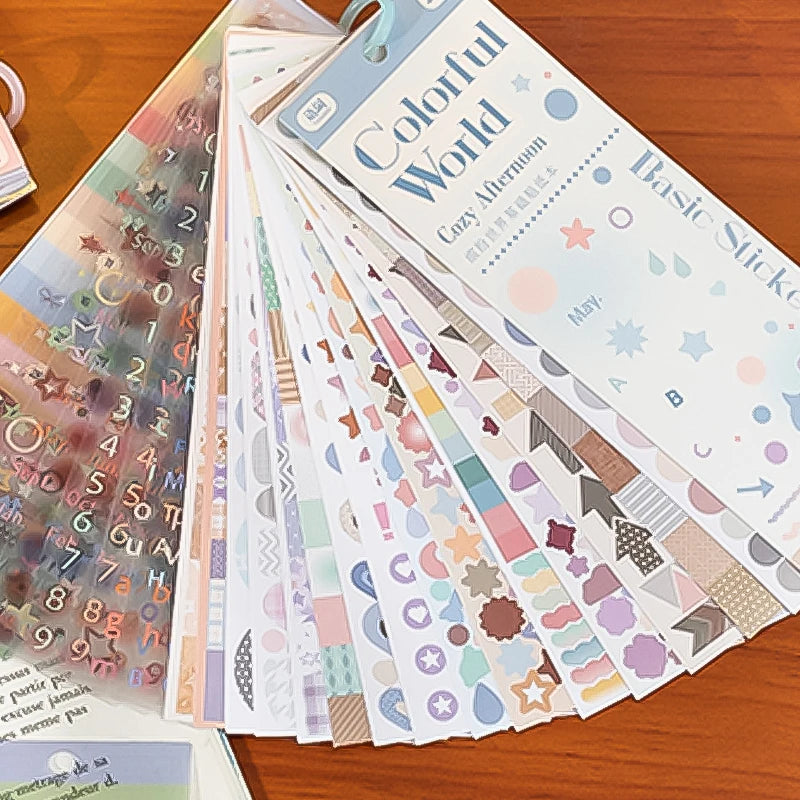 2 Books Colorful Macaron Basic Sticker Book, Versatile for Journal & Album Decor, Essential for Craft Lovers Qme