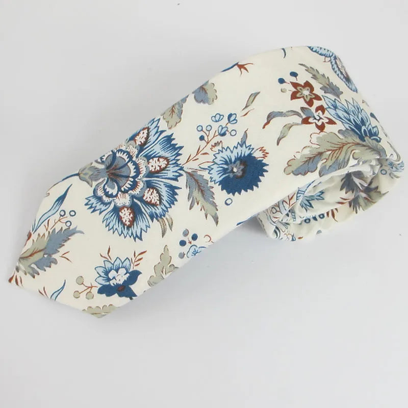 Floral Elegant Tie Men Women 100 Cotton Beautiful Flower Paisley Qme rt-4