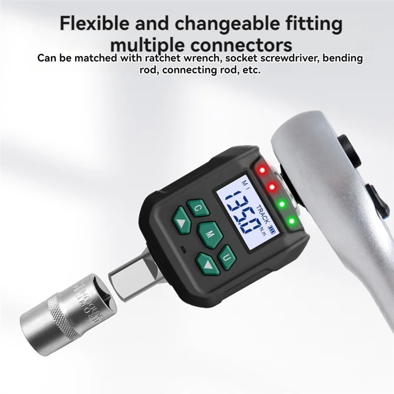 A02F-Digital Torque Adapter, 7.38-147.5 Ft.Lb/10-200 N.M, Electronic Torque Wrench Converter With ±2% Accuracy For Bike Moto Qme