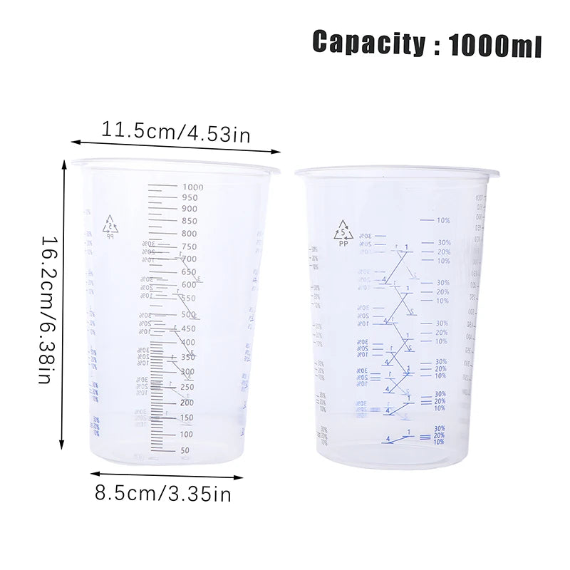Accurate Mixing Paints Liquids Paint Calibrated Cup Plastic Cups Pots Qme one size