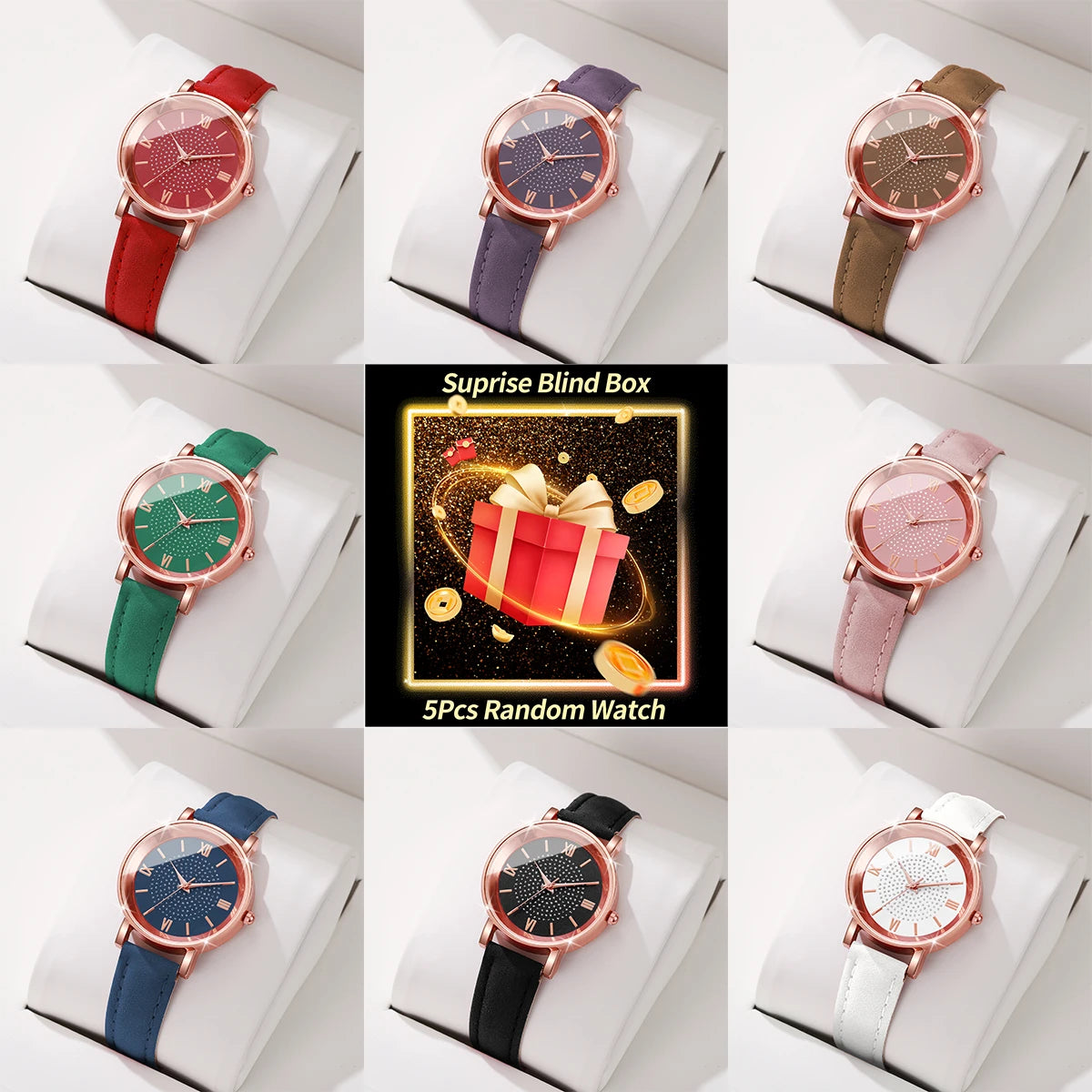 1p S Surpresa Caixa Misteriosa-moda Feminina Rel Gios Senhoras Roma Qme Watch blind box