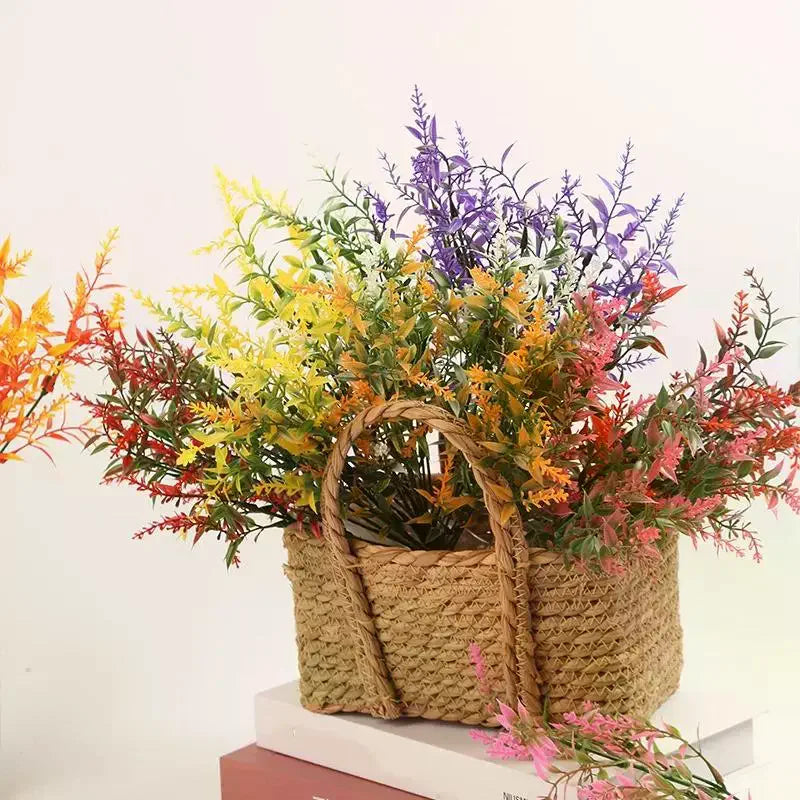 1Pcs Bridal Bouquet Household Products 34cm Artificial Flower Plastic Lavender Fake Plant Wedding Home Garden Decoration Qme