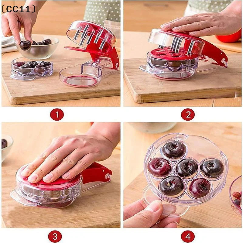 Cherry Pitter Tool 6 Slots Fast Pit Removal Food Grade Material Home Qme