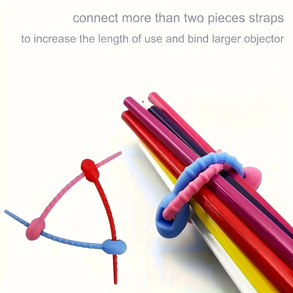 50/10pcs Reusable Cable Wire Organizer Storage Bag Tie Silicone for Winder Storage Holder Bag Ties Cord Clip Earphone Line Clips Qme