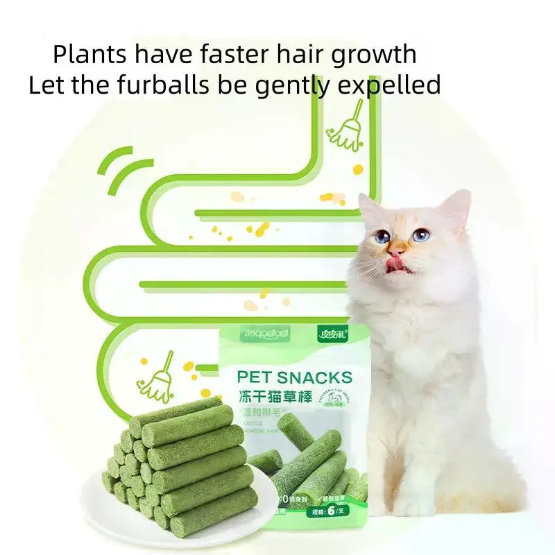6/18Pcs Cat Grass Teething Sticks Chew Toy Gentle Healthy Hairball Removal Cat Grass Stick Pet Snacks Teeth Grinding Stick Qme