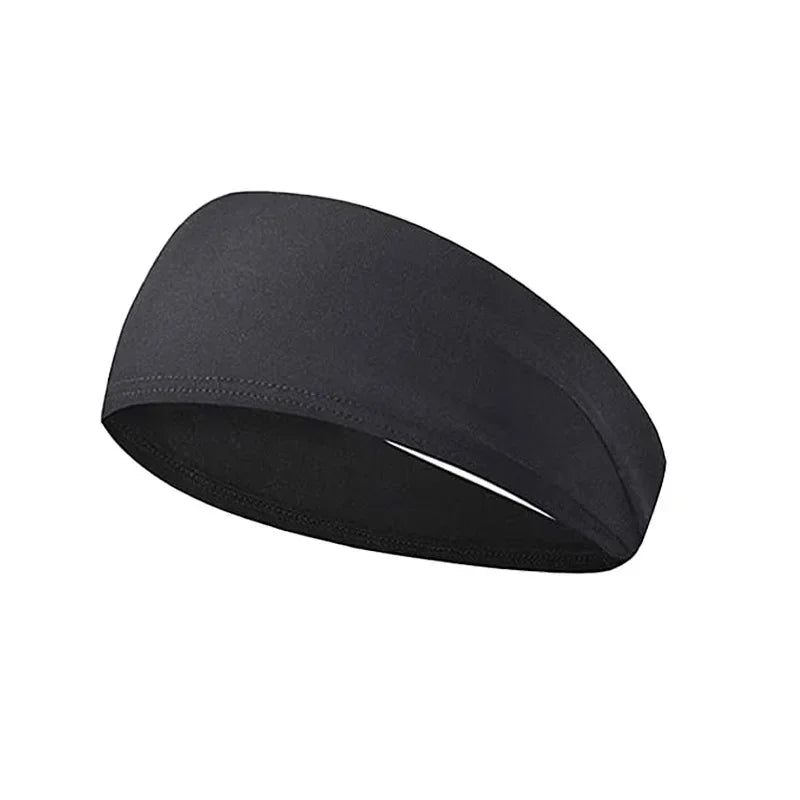 Sports Headbands Solid Elastic Non Slip Quick Dry Workout Fitness Qme Black
