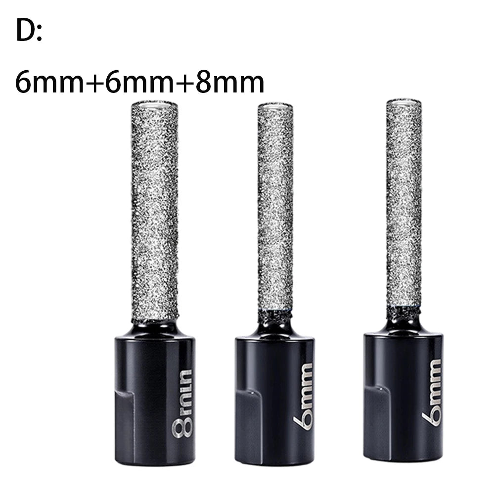 2/3/4/ 5 Pc /set Dry Diamond Drilling Bit Tile Cutter Marble Drill Bit M10 Thread Brazed Hole Opener Angle Grinder Tool Qme D