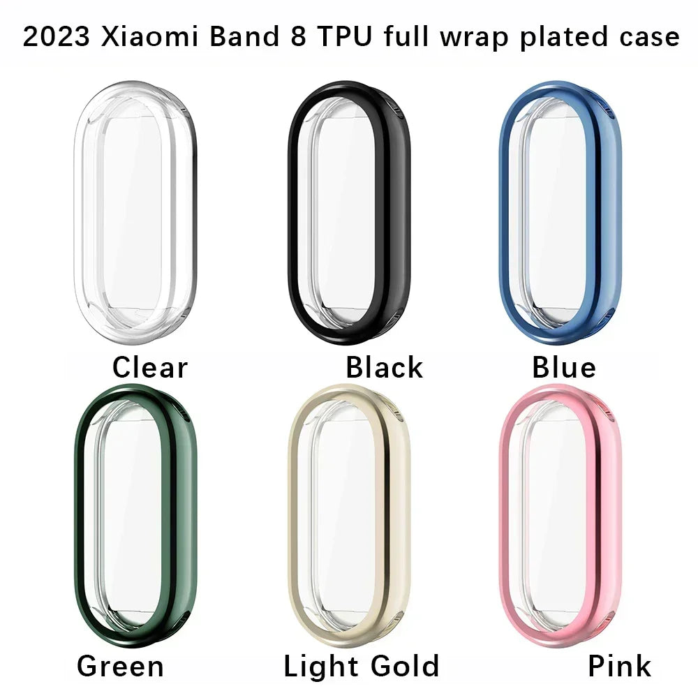 Protective Case Cover For Xiaomi Mi Band 8 Screen Protector Soft TPU with Sensitive Touch Control Miband 8 Accessories Qme
