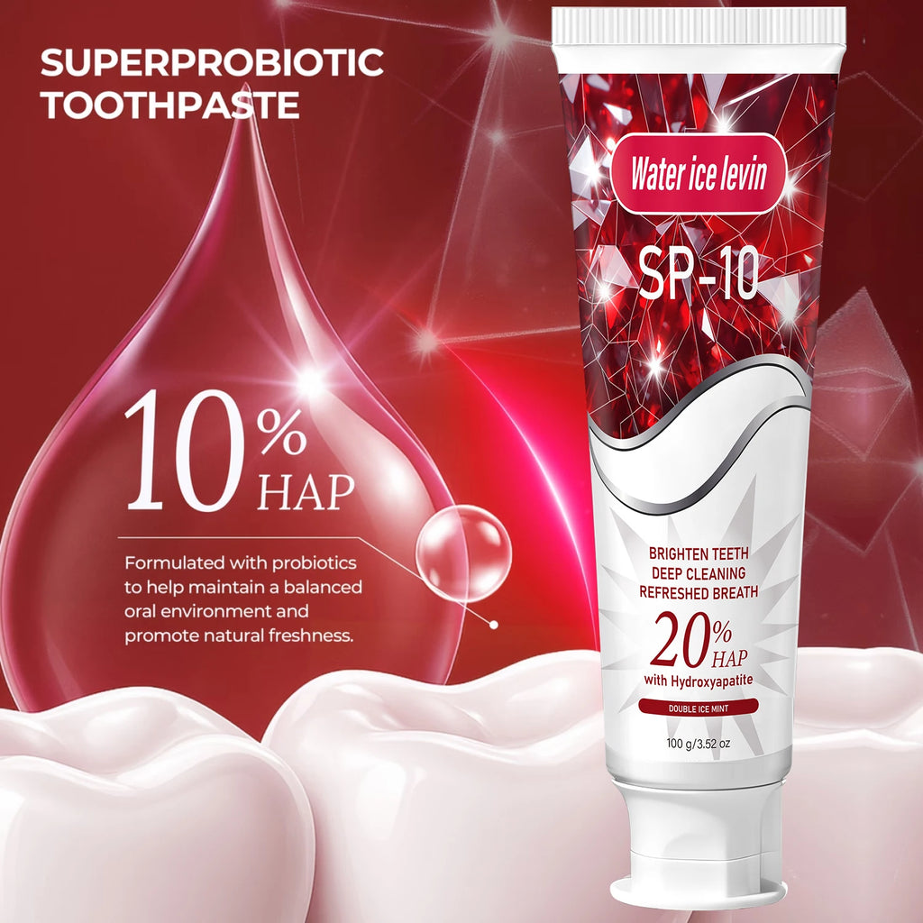 20% HAP Hydroxyapatite Toothpaste - SP-10 Deep Clean & Teeth Whitener, Refreshing Mint Breath Freshener for Daily Use Qme