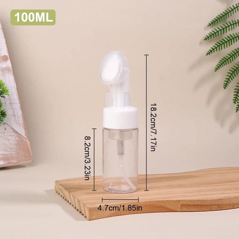 100 120 150 200 Empty Facial Cleanser Mousse Foam Gel Head Wash Brush Qme 100ml Transparent