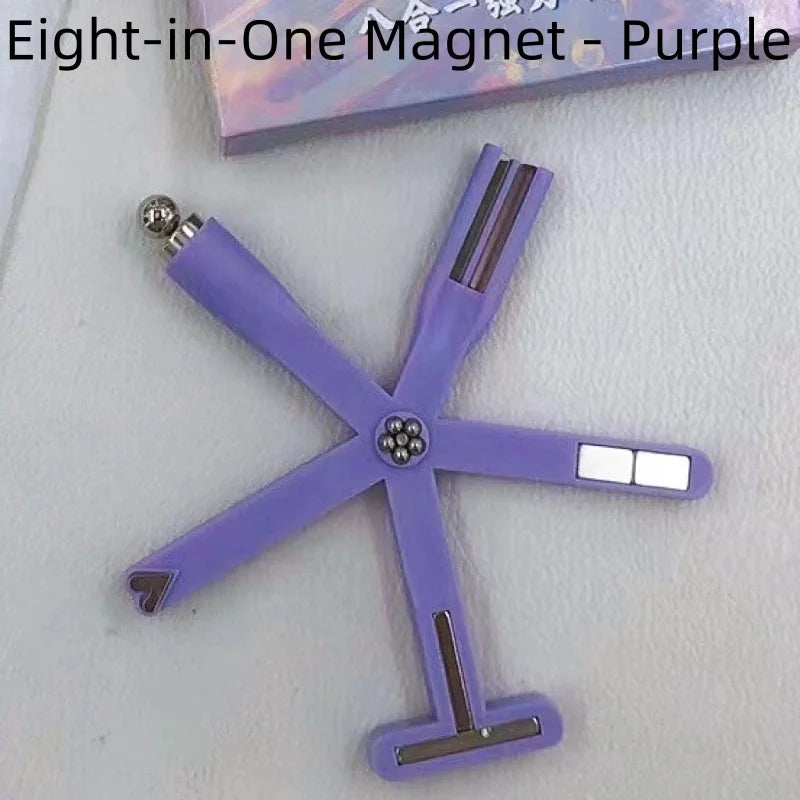 8 in 1 Cat Eye Nail Magnet Multi Functional Starfish Cat Eye Magnet for Nail French Flower Heart Magnet for Cat Eye Gel Polish Qme 1pcs purple