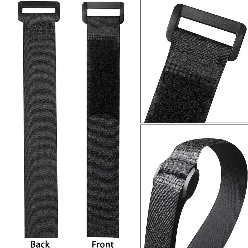 10pcs Nylon Hook & Loop Strap Cable Durable Self-adhesive Bike Tie, Reusable Fastening Nylon Cable, Length Qme