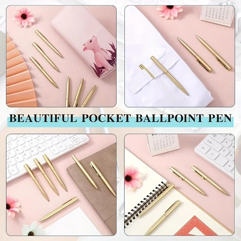 Mini Ballpoint Pens 4 Inch Short Black Ink Ballpoint Pen Writing Instruments For Notebook Pocket Signature Notepad School Office Qme