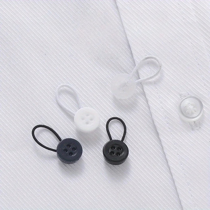 4Pcs removable cuff neckline retractable button, soft elastic neckline cuff extender, seam-free adjustable retractable button Qme