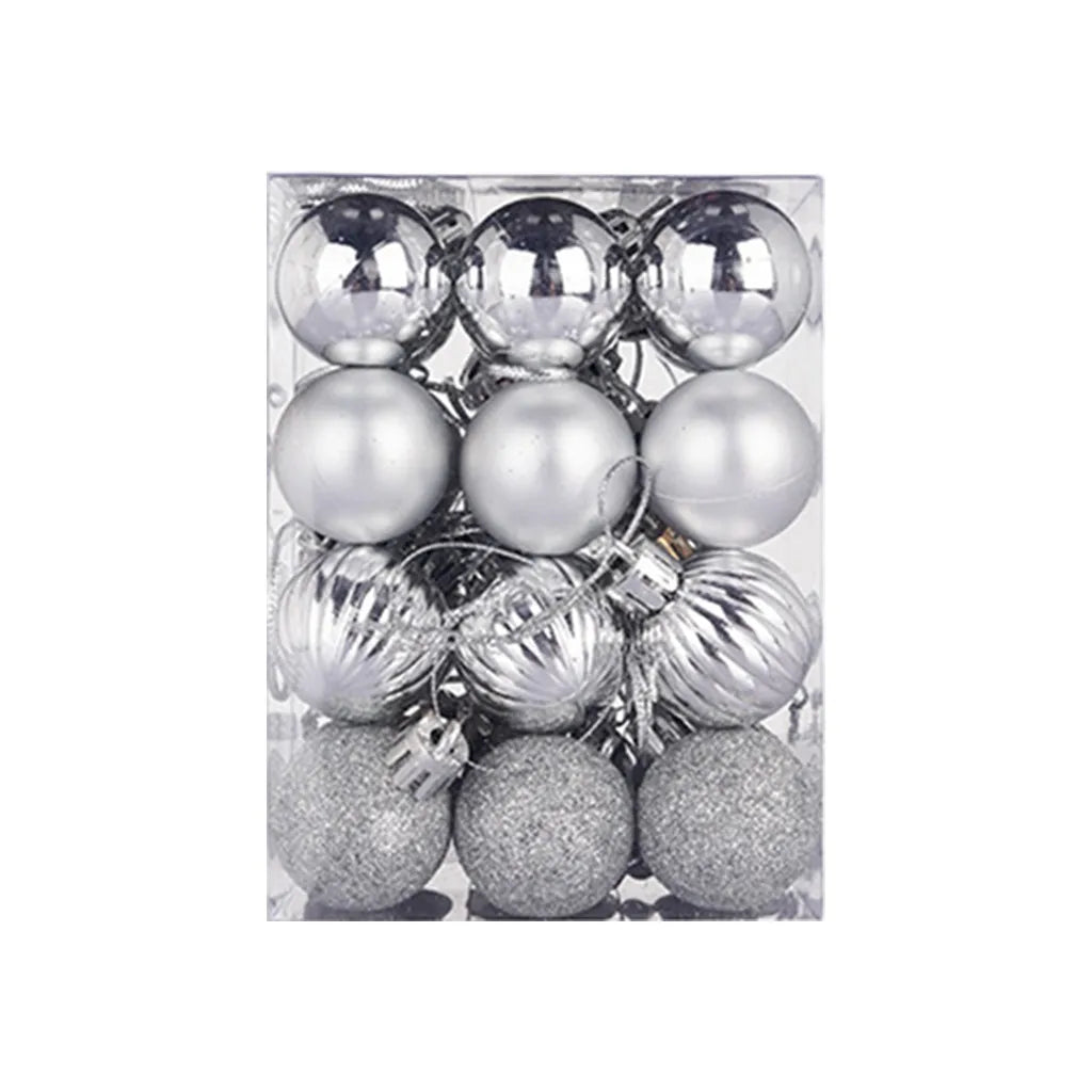 Christmas Xmas Tree Ball Bauble Hanging Home And Party Ornament Decor Tree Decoration Balls Party Hanging Pendant Navidad Qme Silver