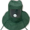 Industrial Labor Work Protection Canvas Sand Blasting Hood Anti Wind Anti Impact Mild Blasting Polishing Protective Helmet Qme green