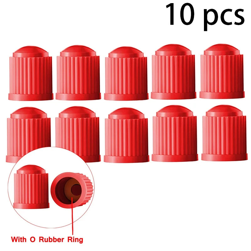 Car Motorcycles Bike Bicycle Universal Valve Cap Plastic Wheel Tire Qme Red