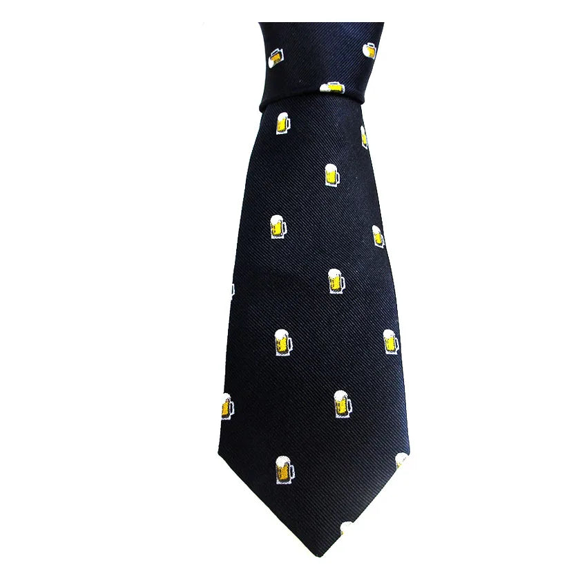 Necktie Men Beer Mug Funny Ties Formal Dress Wedding Shirt Cravat Qme