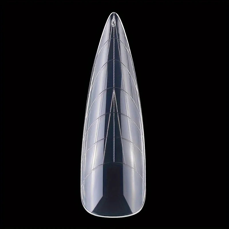 120pcs of Nail Art Nail Tips in a Box, Crystal Extension Nail Mold with Scale, Paper-Free Model, Extension Glue Nail Mold Qme