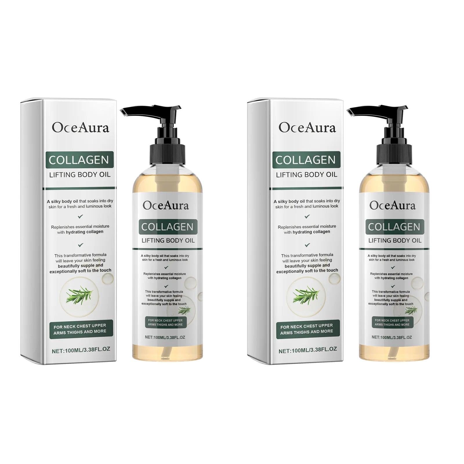 Collagen Body Oil Tighten Skin Lifting Increase Body Elasticity Massage Repair Moisturizing Non-greasy Essential Care Oil 100ml Qme 2 X100ml Boxed