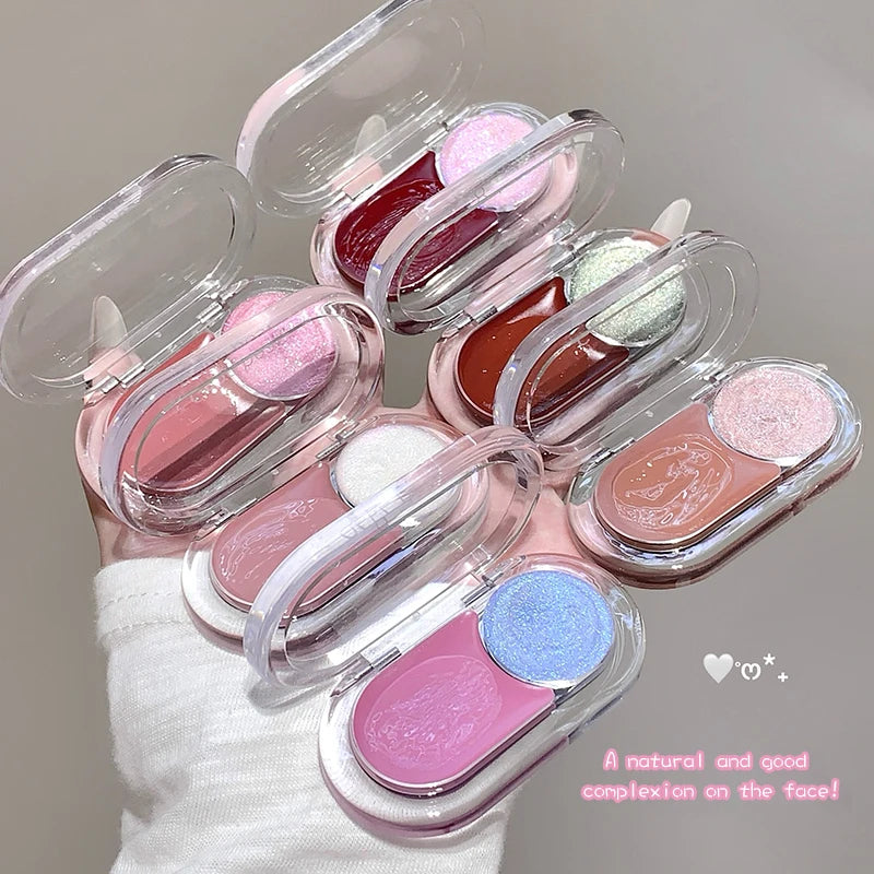 Gege Bear Two Highting Blush Cream Dual-use Brighten Lip Natural Qme