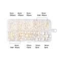 800pcs Artificial Faux Pearl Resin Beads Kit Round Pearl Beads Loose Bracelet Pearls With Hole For DIY Craft Necklaces Jewelry Qme Beige color