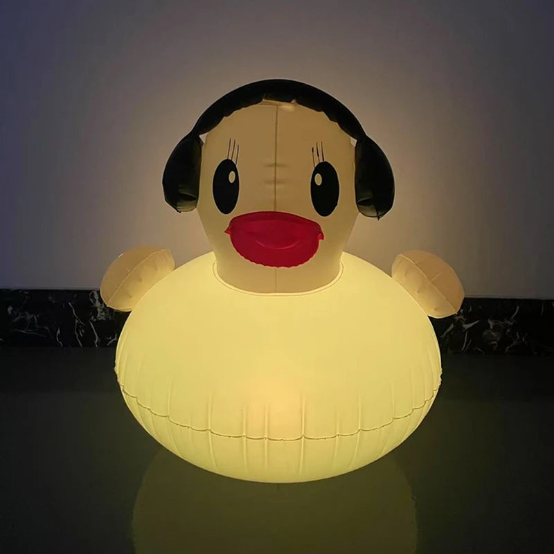 The little duck floating pool light solar RGB PVC inflatable LED pool light is suitable for garden party beach pool decoration Qme 1 piece