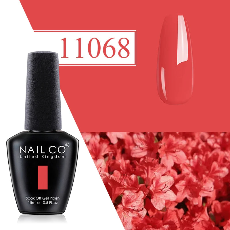 Nailco Jelly Gel Nail Polish Transparent Varnishes 44 Colors Red Pink