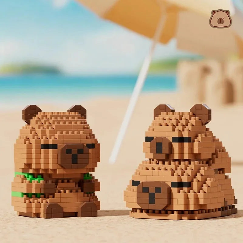 Cute Doll Kapi Capybara Bala Creative DIY Micro Building Blocks Capybara Ornaments Children's Educational Toys Man Gift Qme