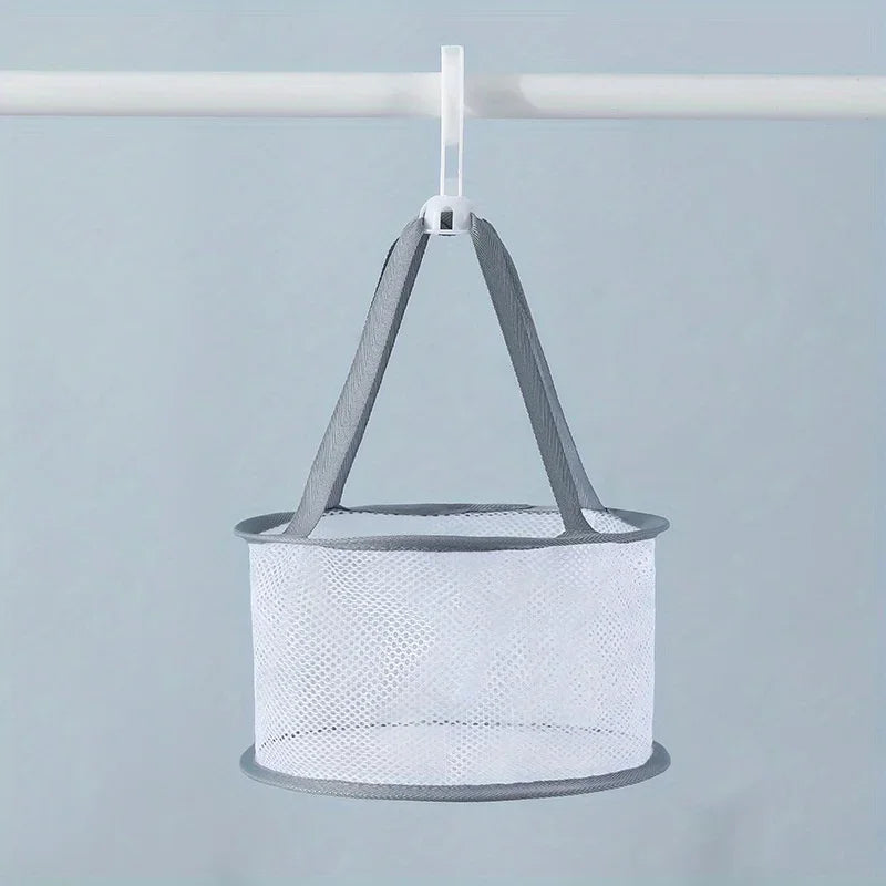 Mini Egg Drying Mesh Bag - Multi-Compartment Makeup Brush & Sponge Holder, Portable Drying Basket for Home Use, Qme