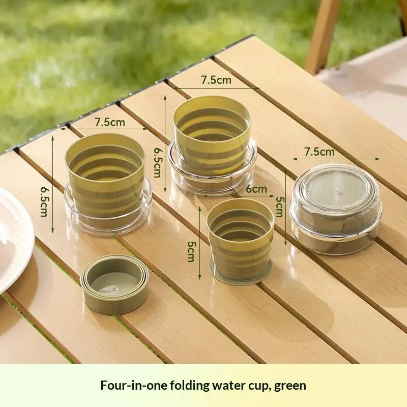 Collapsible Food Grade Silicone Cups 4 BPA Reusable Portable Folding Qme A3