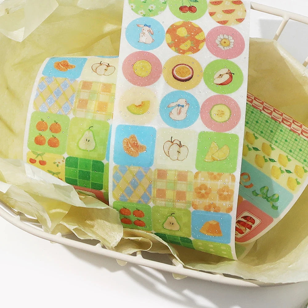 5x200cm Art Manual Account Masking Tape DIY Scrapbooking Label Material Collage PET Tapes Creative DIY Journal Stationery Qme