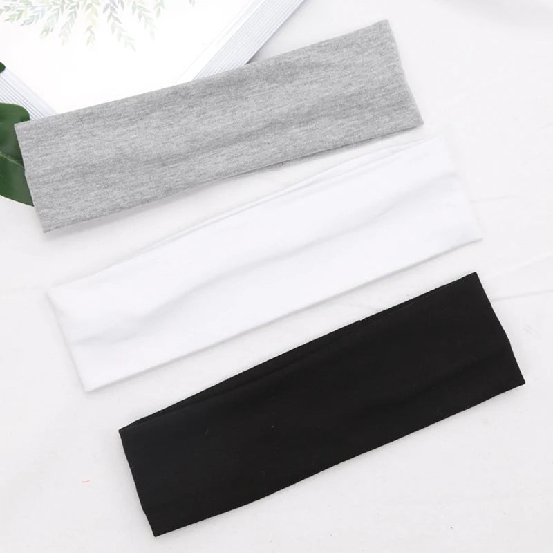 Cotton Simple Elastic Hairbands Fashion Women Solid Wash Face Make-up Qme
