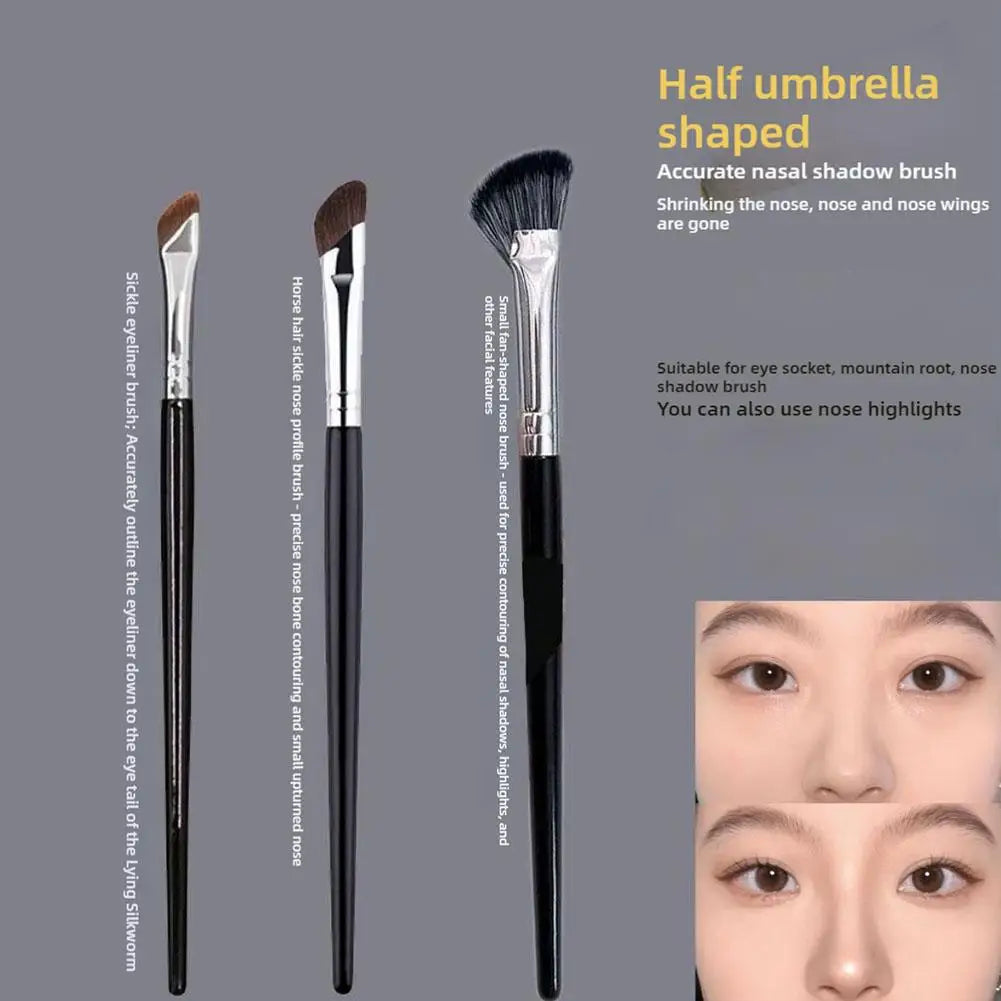 Nose Brush Contour Sculpting Half Fan-shape Shadow Angled Concealer Qme