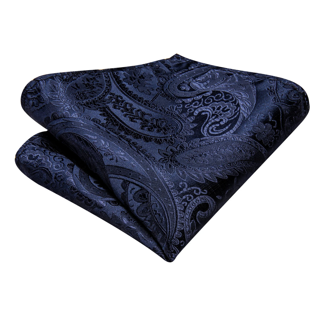 Hi-tie Paisley Blue Textured Printed Men's Ties Elegant Fashion Tie Qme