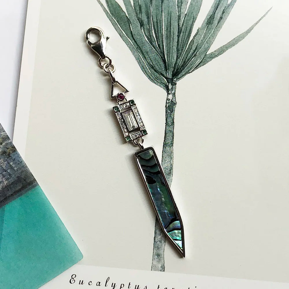 Abalone Shell Dangle Charm Pendants For Women Men Vintage 925 Sterling Silver Lucky Jewelry Qme