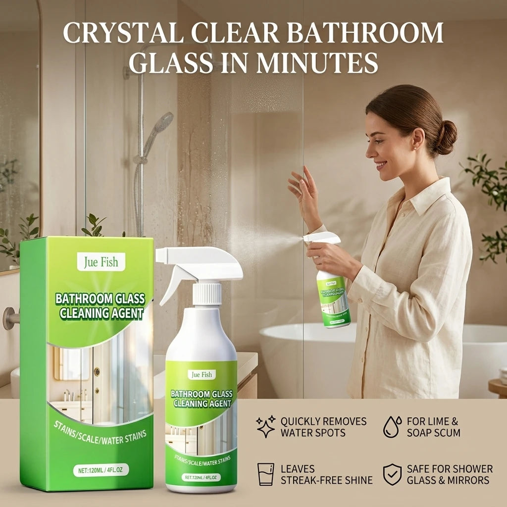Bathroom Cleaning Spray Eliminate Hard Water Spots & Soap Scum Restore Glass Luster Fast-Acting Multi-surface Limescale Remover Qme