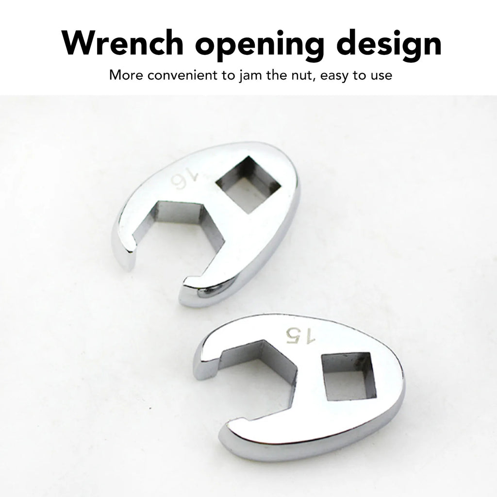 10pcs Chrome Plated Wrenches Crows Foot Wrench Set 10mm to 22mm Sizes Nut Wrench for 3/8in Drive Ratchet Qme
