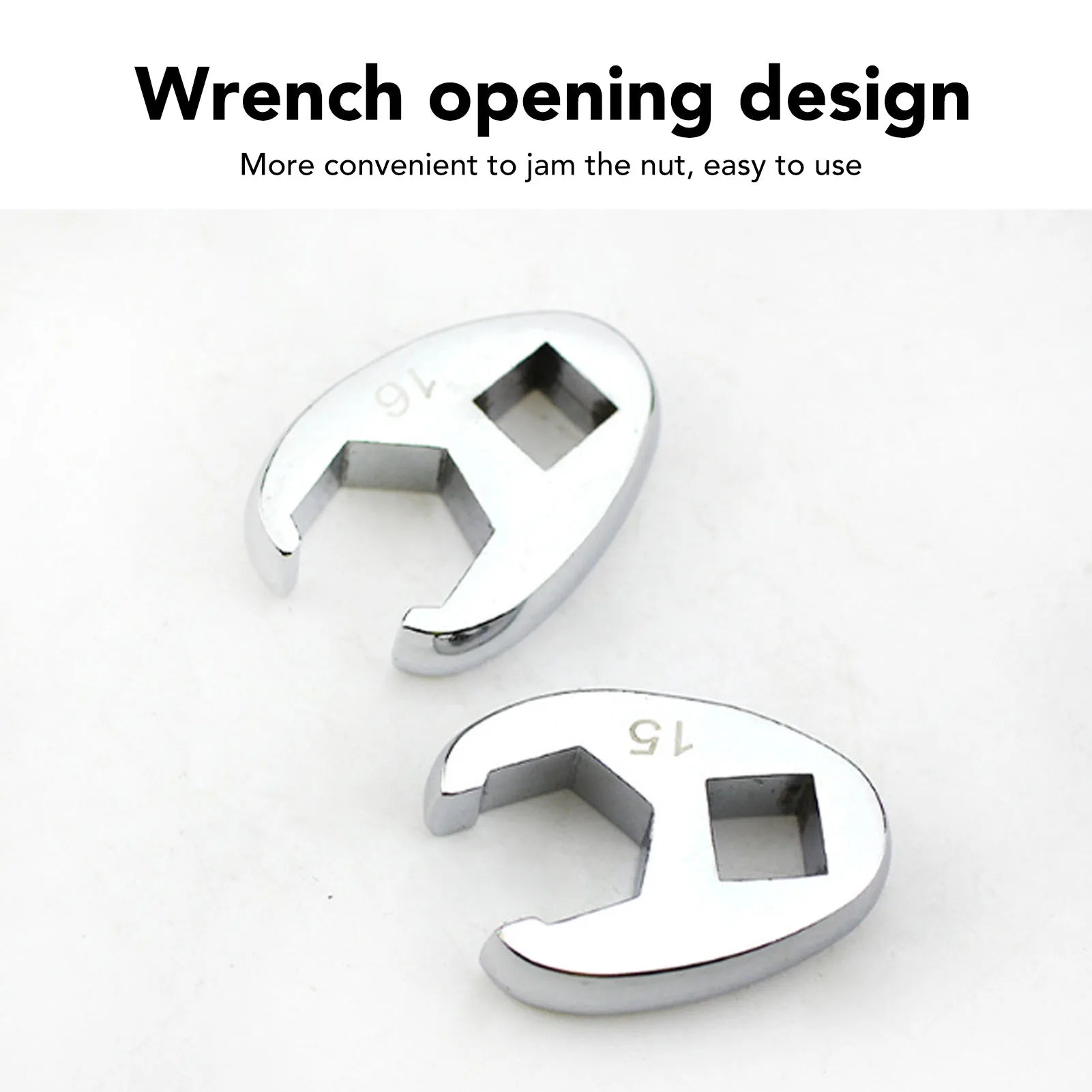 10pcs Chrome Plated Wrenches Crows Foot Wrench Set 10mm to 22mm Sizes Nut Wrench for 3/8in Drive Ratchet Qme