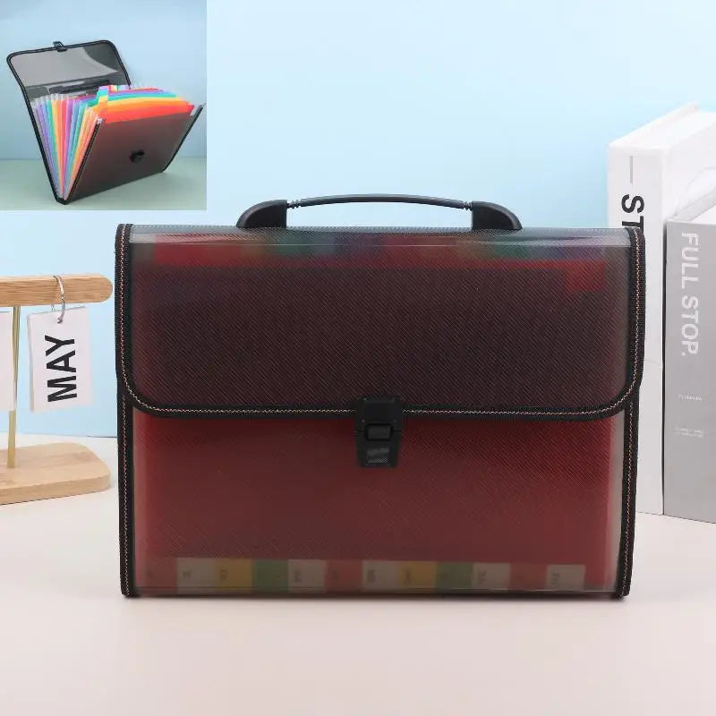 Large Capacity Waterproof File Transparent Folder Press Button Qme Multicolor
