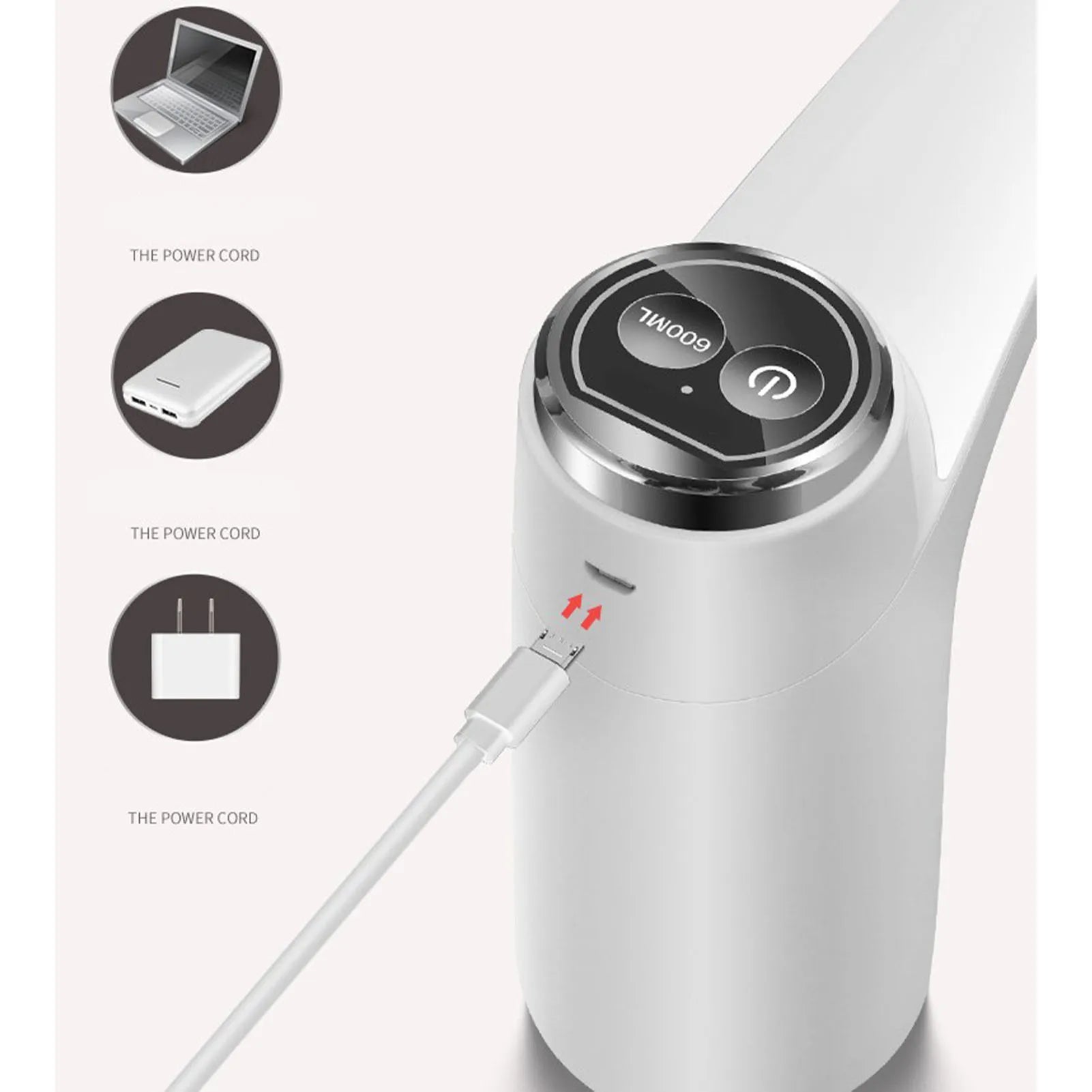USB Rechargeable Automatic Water Bottle Dispenser Electric Drinking Pump Portable Bottle Pump for Office Home School Use Qme