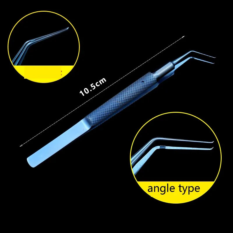 Titanium Utrata Capsulorhexis Forceps Curved Angle Long Ophthalmic Qme J
