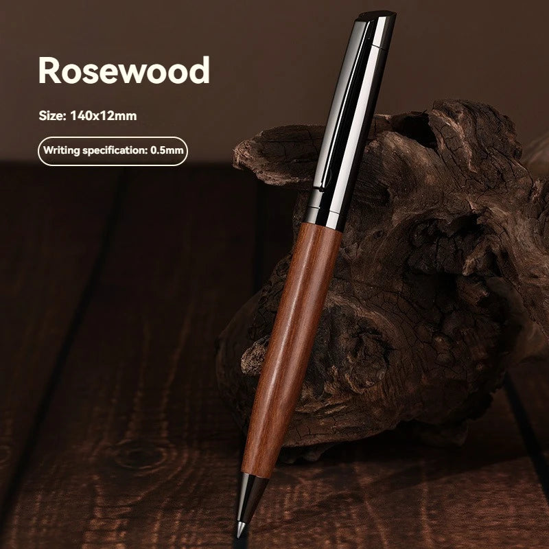 High Quality Metal Wood Ballpoint Pen Premium Smooth Writing High-End Design Black Ink Business Office Pen Qme Rosewood black