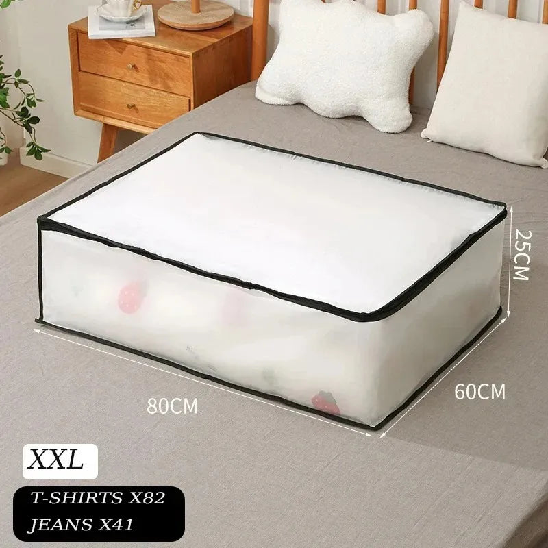 1-2Pcs Household Blanket Wardrobe Underbed Storage Bag Foldable Large Capacity Waterproof Dustproof Clothes Quilt Storage Bag Qme black XXL 1pcs