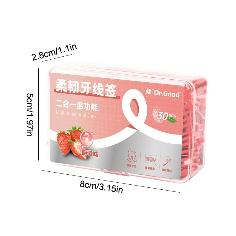 Box Fruit-flavored Dental Floss Stick Portable Smooth Interdental Qme