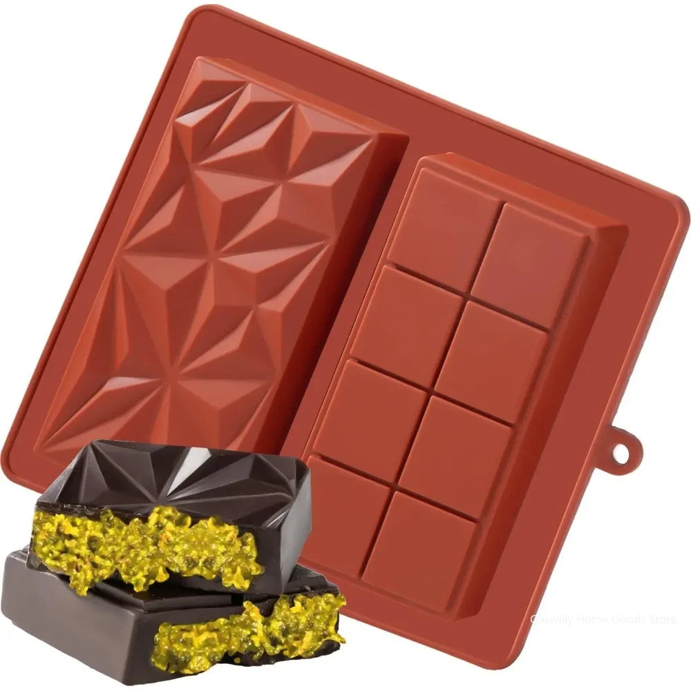 Dubai Chocolate Mold Bar Pistachio Silicone Thick Filling Bars Large Qme