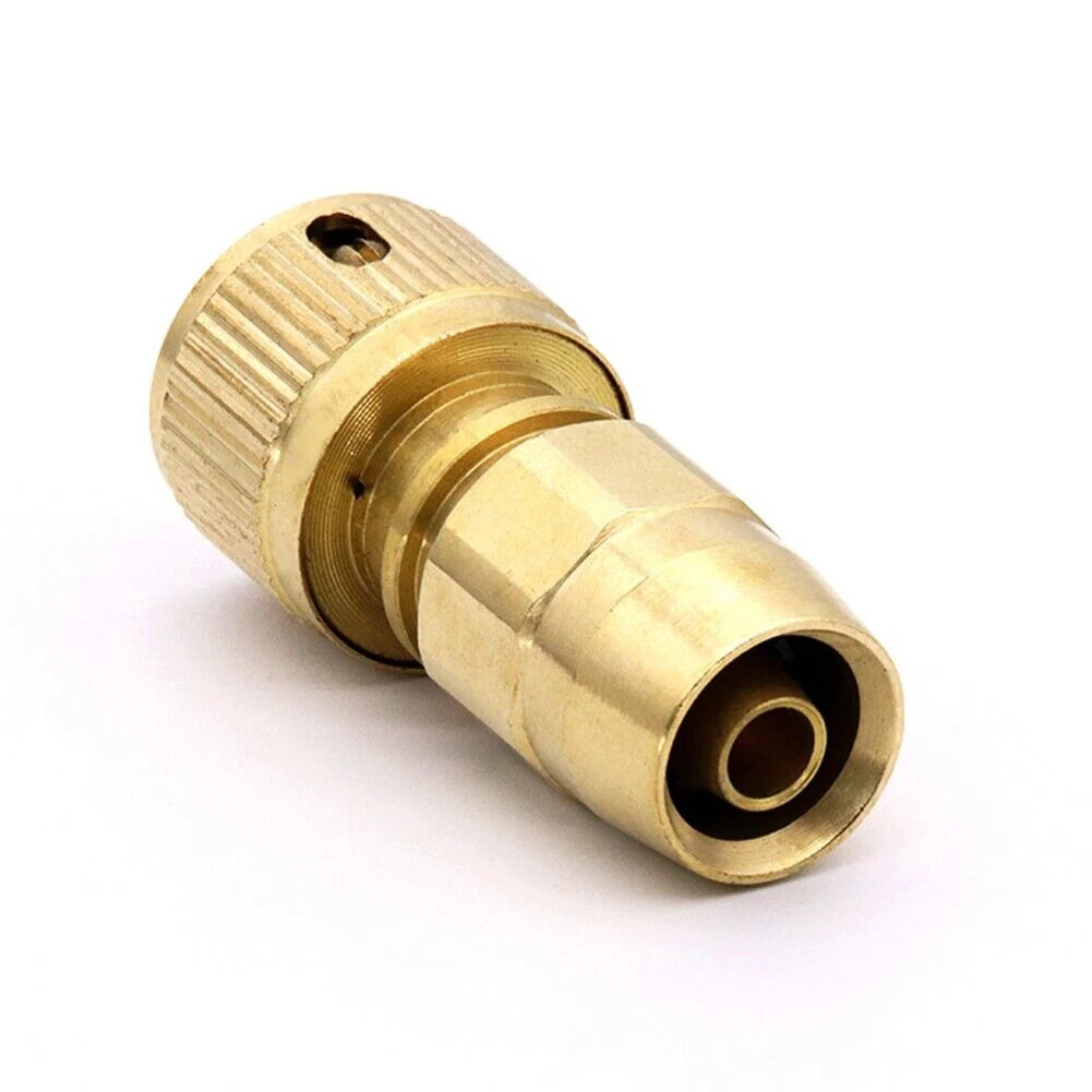 Leak-Resistant Brass Quick Connect Adaptor Used For Expandable Hose Repair And For Garden Water System Maintenance Qme