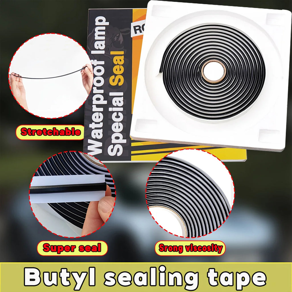 Car Headlight Sealant Seal Snake Butyl Rubber Glue Reseal HID Headlamps Taillight Shield Waterproof Tape for Automotive Lighting Qme