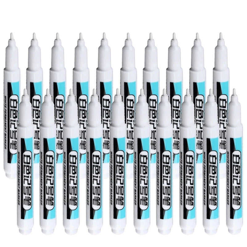 1 10 White Permanent Paint Marker Pens 0 7 Tip Waterproof Glass Stone